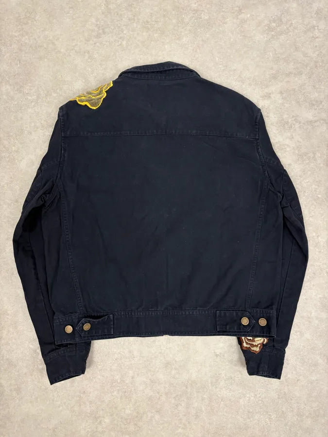 2000s Roberto Cavalli Navy Embroidered Floral Jacket ZXCOAJT 5
