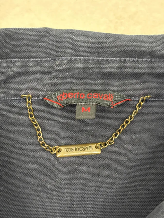 2000s Roberto Cavalli Navy Embroidered Floral Jacket ZXCOAJT 12
