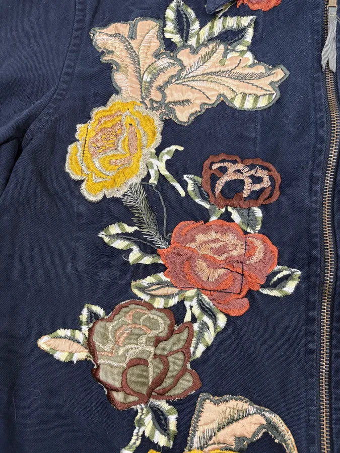 2000s Roberto Cavalli Navy Embroidered Floral Jacket ZXCOAJT 9