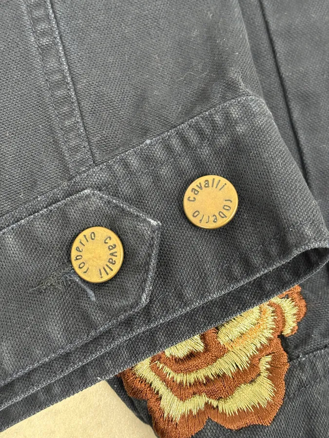 2000s Roberto Cavalli Navy Embroidered Floral Jacket ZXCOAJT 11