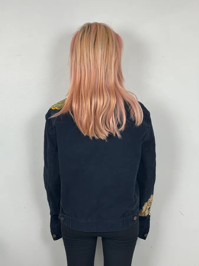 2000s Roberto Cavalli Navy Embroidered Floral Jacket ZXCOAJT 2