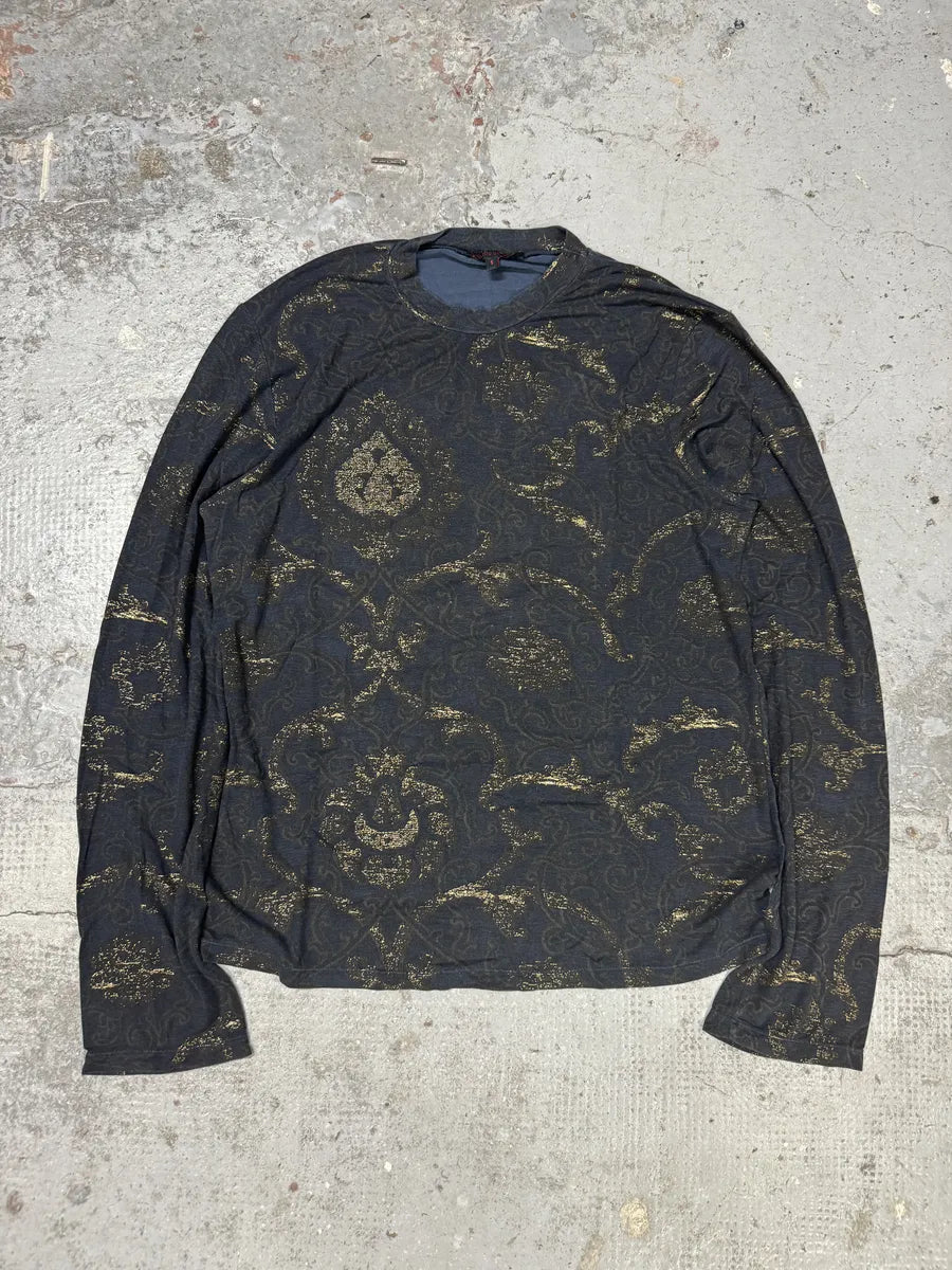 2000s Roberto Cavalli Navy Golden Royal Longsleeves yrWitvV 0