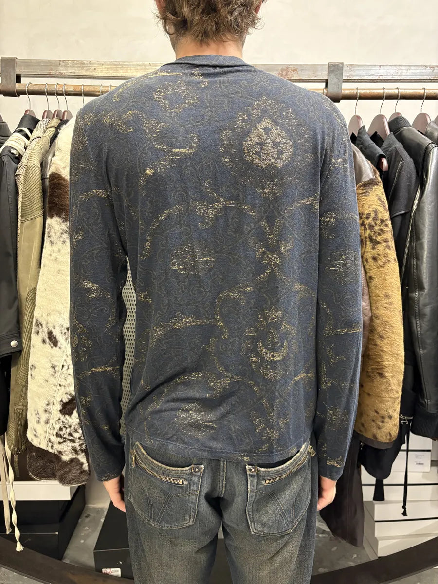 2000s Roberto Cavalli Navy Golden Royal Longsleeves yrWitvV 2