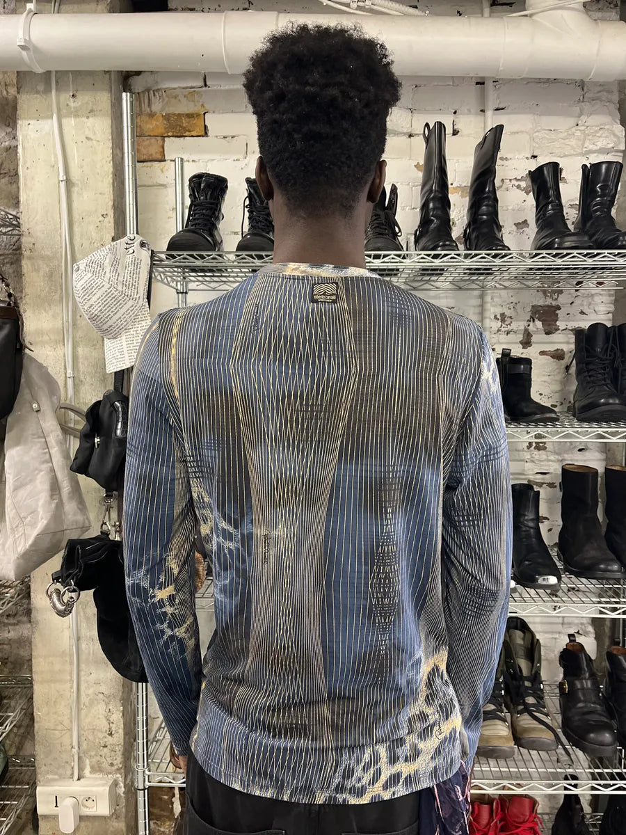 2000s Roberto Cavalli Navy Leopard Effect Abstract Longsleeves ERyQKnx 1