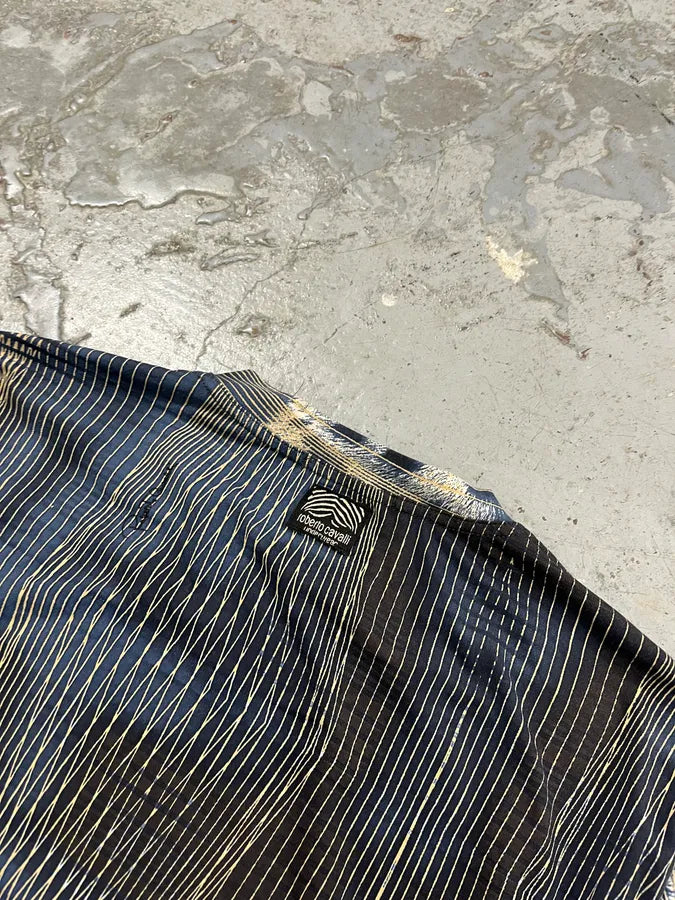 2000s Roberto Cavalli Navy Leopard Effect Abstract Longsleeves ERyQKnx 7