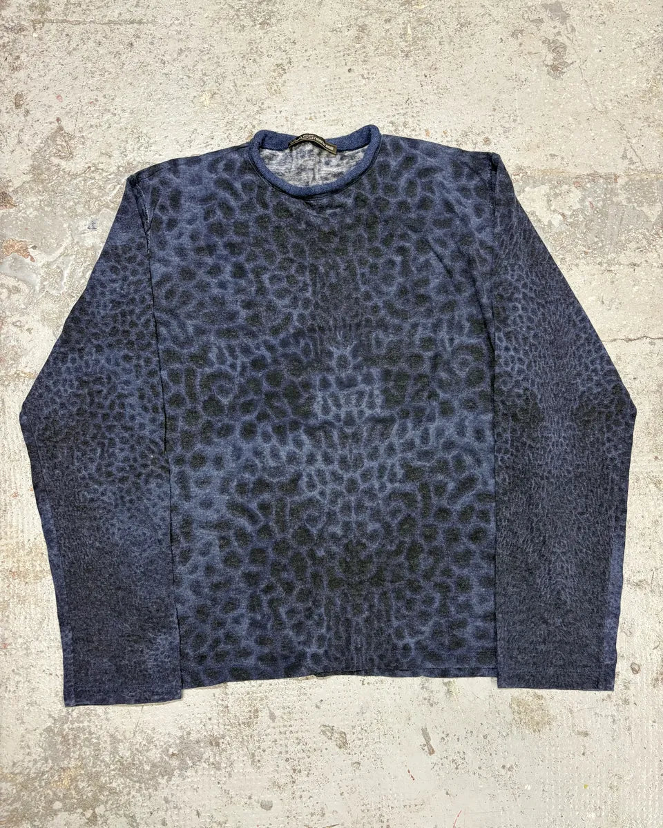 2000s Roberto Cavalli Navy Leopard Sweater xqphtpj 0