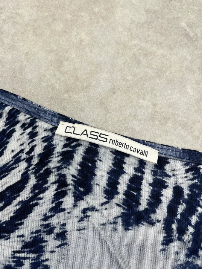 2000s Roberto Cavalli Navy Zebra Savage Skirt ZdLIcZx 9