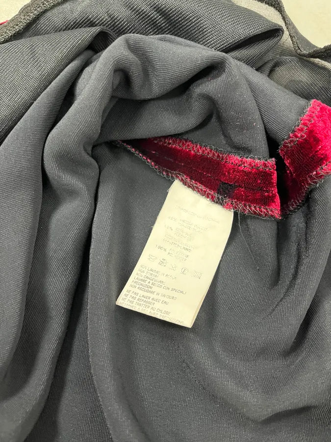 2000s Roberto Cavalli Obscure Black & Red Glamour Savage Velvet Dress ounJJvO 8