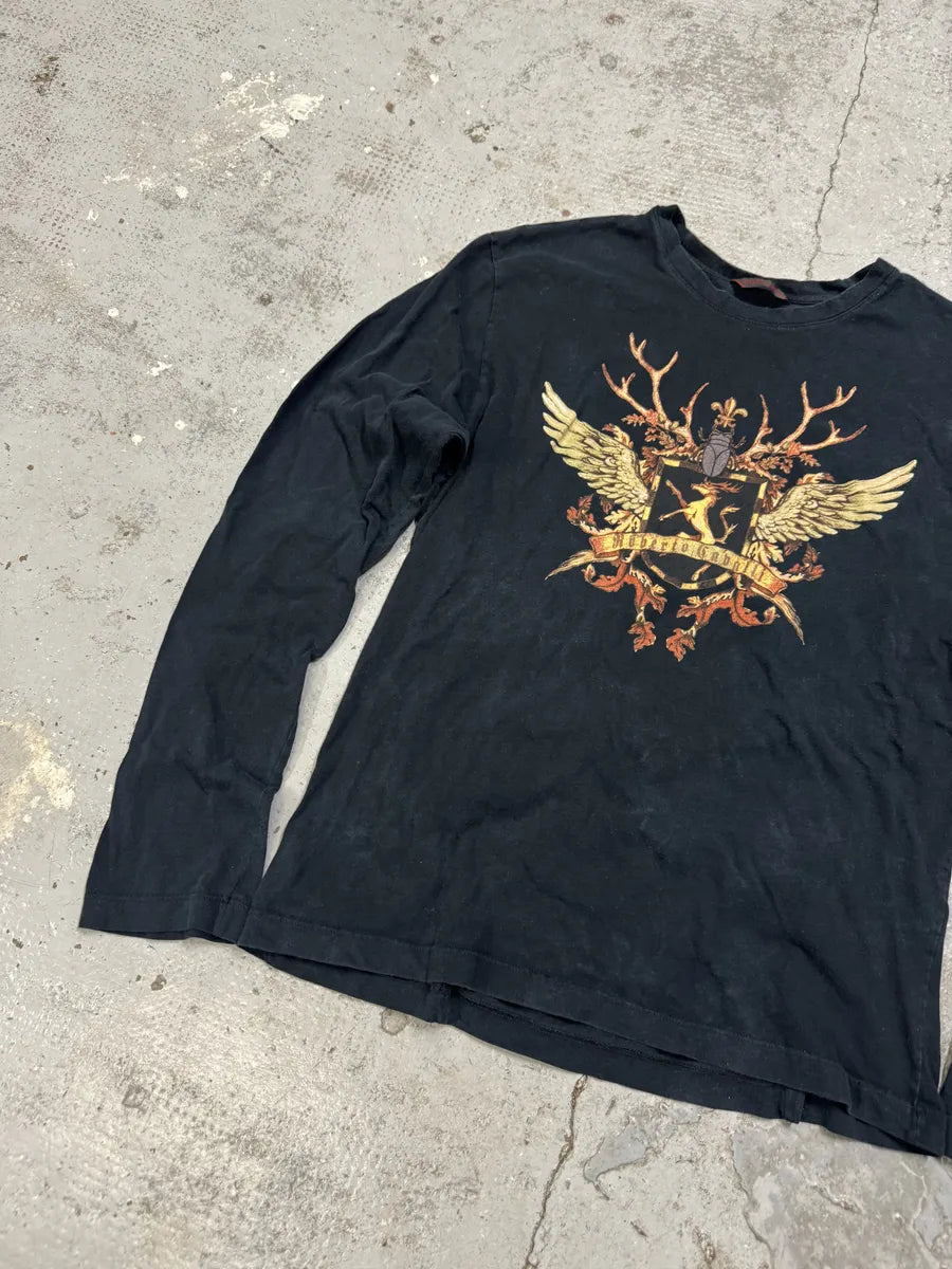 2000s Roberto Cavalli Old School Logo Black Longsleeves rnDOkkS 3