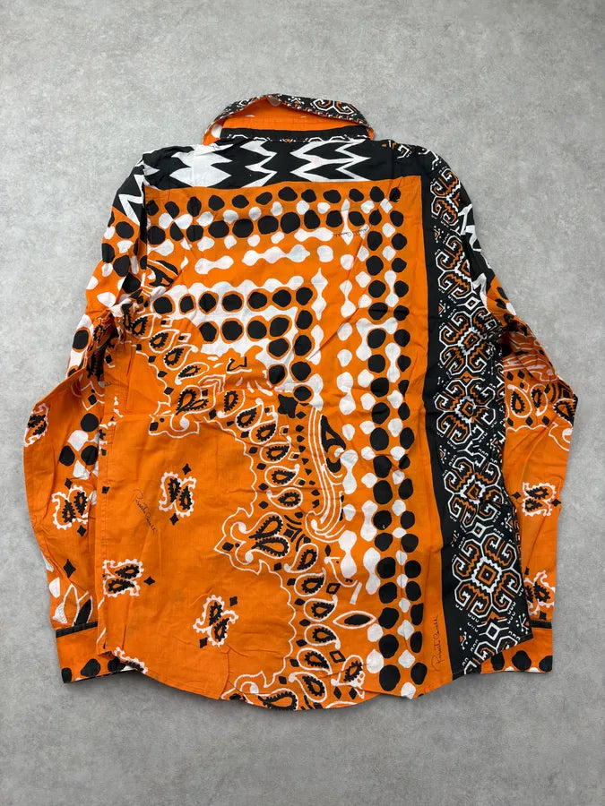 SS2003 Roberto Cavalli Orange Bandana Patterned Shirt shrTlBY 5