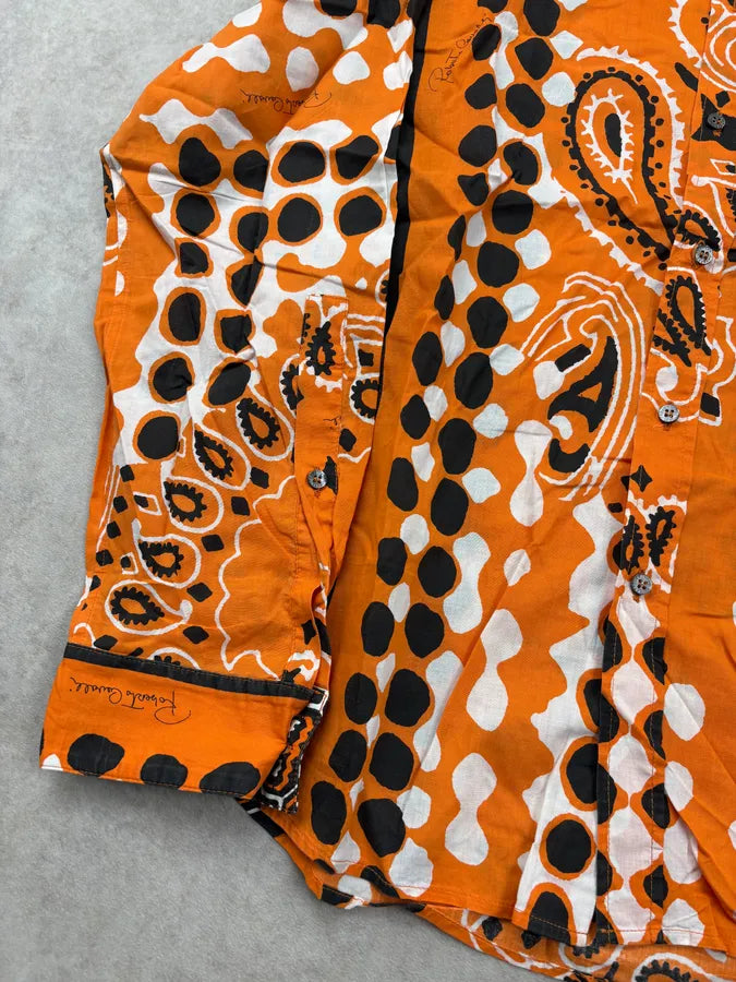 SS2003 Roberto Cavalli Orange Bandana Patterned Shirt shrTlBY 7