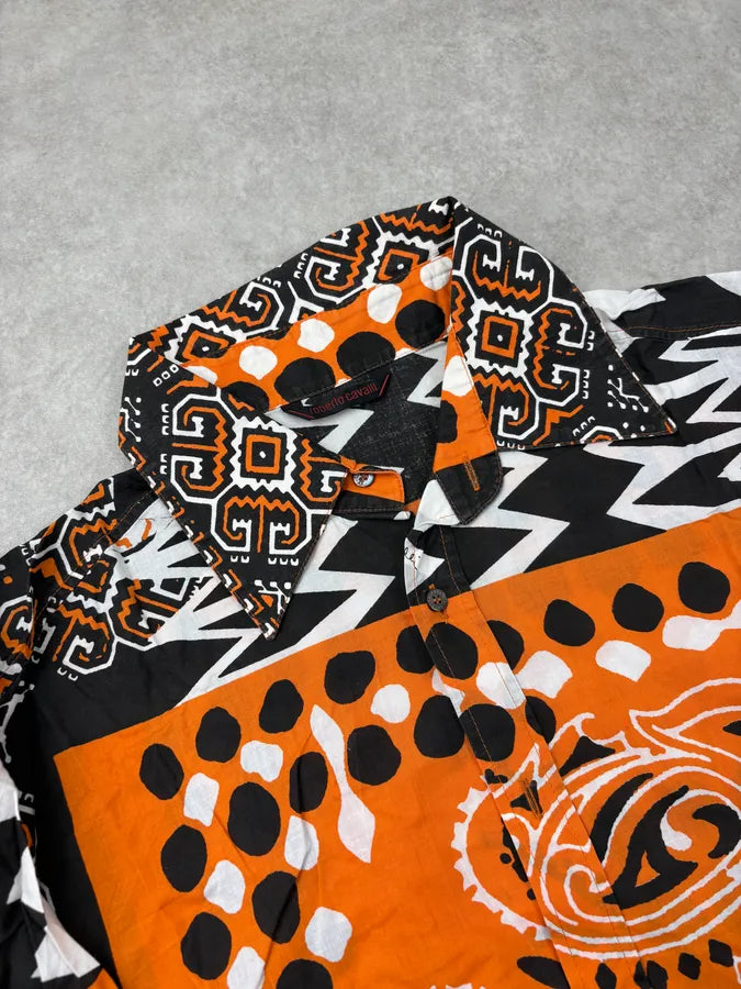 SS2003 Roberto Cavalli Orange Bandana Patterned Shirt shrTlBY 4