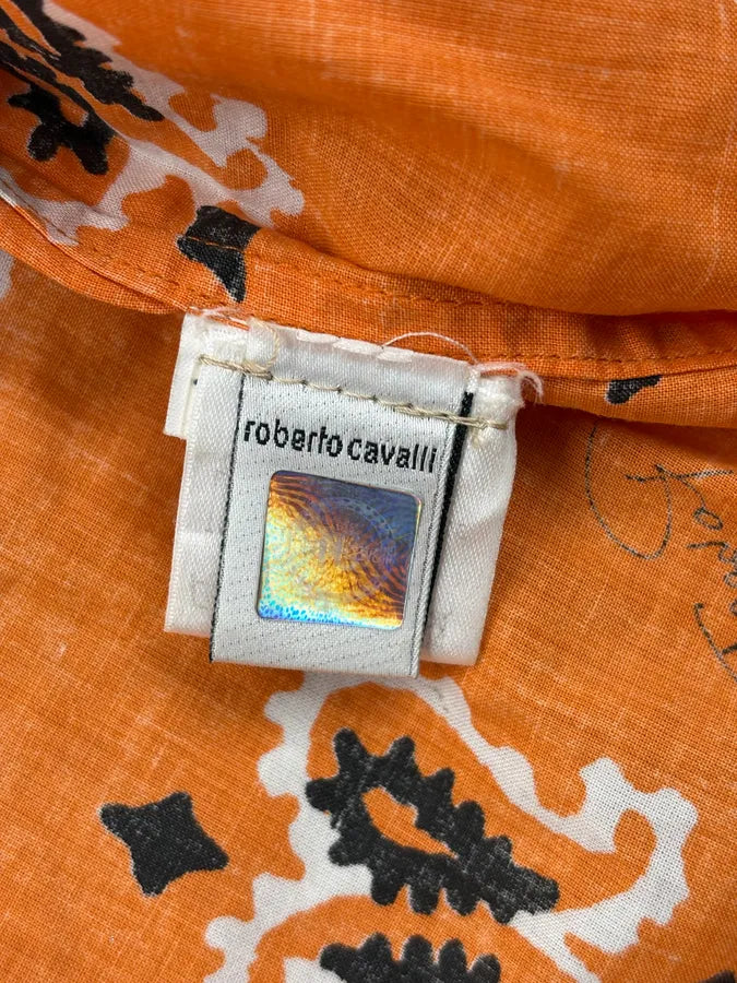 SS2003 Roberto Cavalli Orange Bandana Patterned Shirt shrTlBY 11