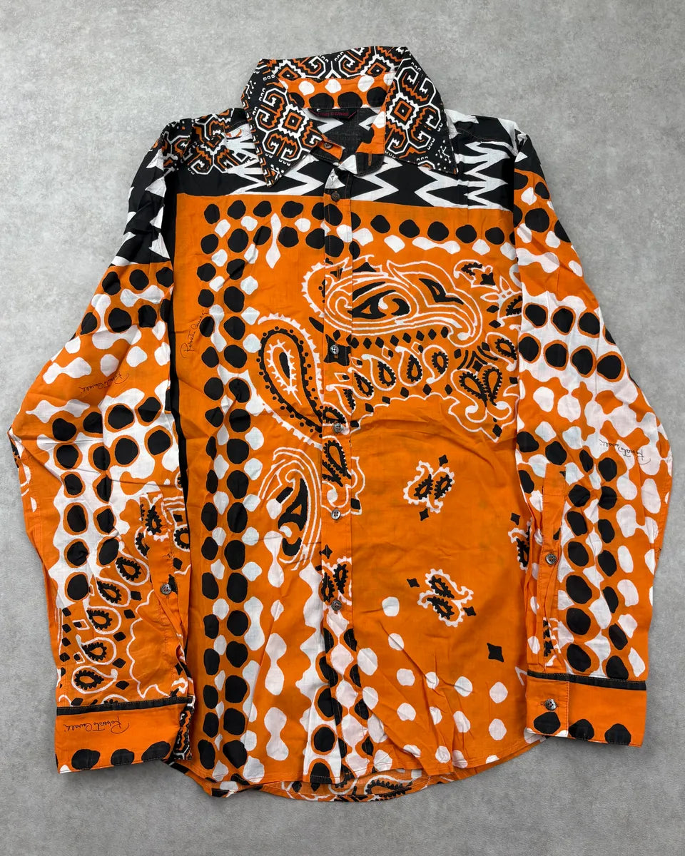 SS2003 Roberto Cavalli Orange Bandana Patterned Shirt shrTlBY 0