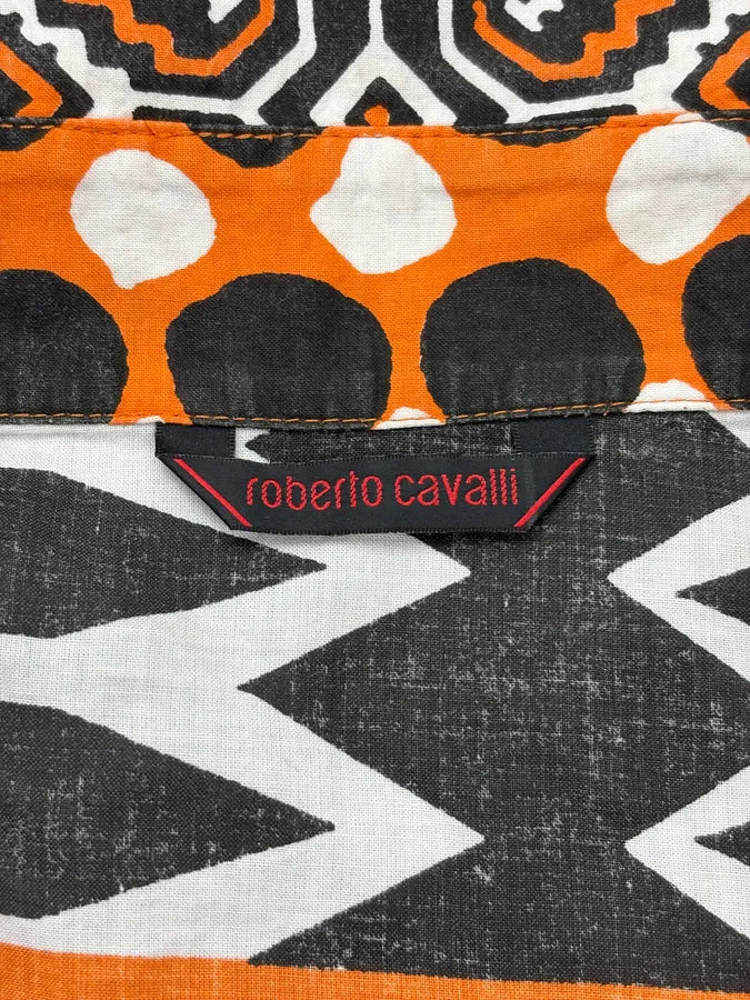 SS2003 Roberto Cavalli Orange Bandana Patterned Shirt shrTlBY 10
