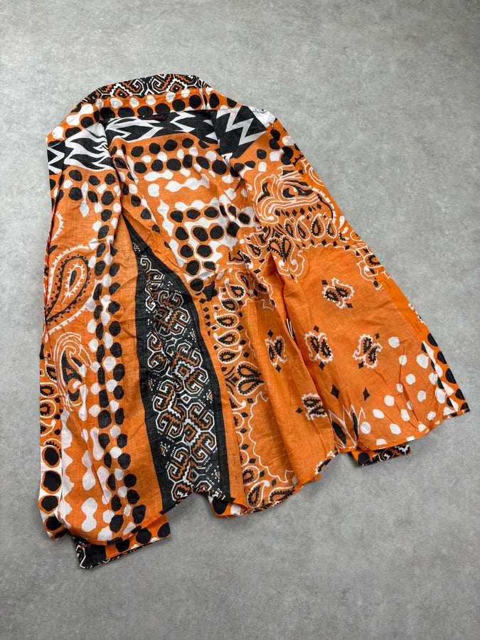 SS2003 Roberto Cavalli Orange Bandana Patterned Shirt shrTlBY 6
