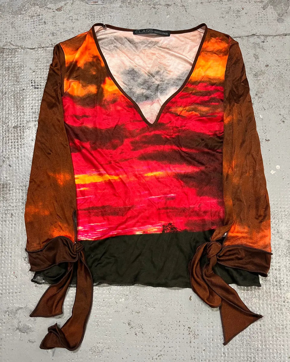 2000s Roberto Cavalli Orange Red Sunset Longsleeve FMUACQn 0