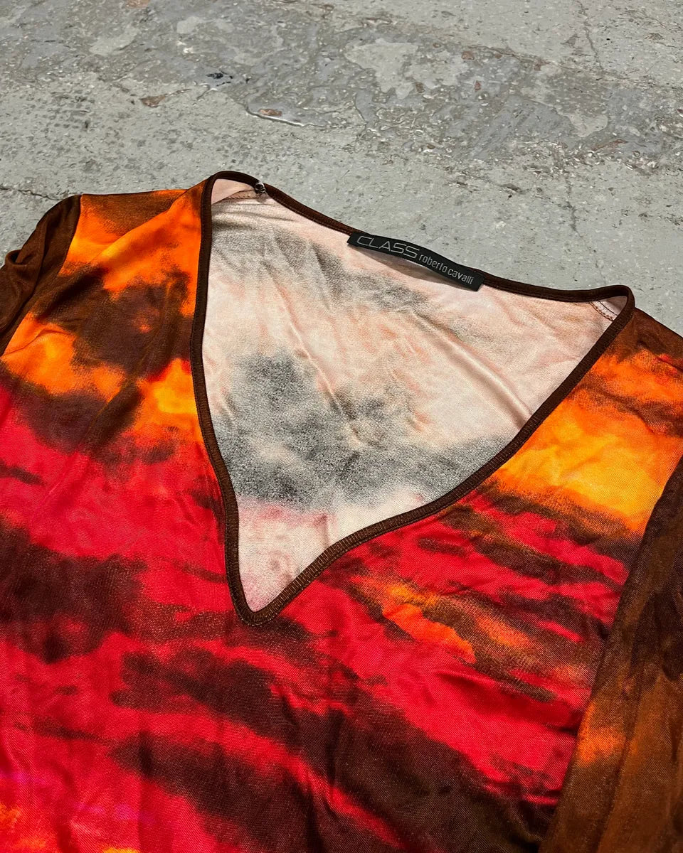 2000s Roberto Cavalli Orange Red Sunset Longsleeve FMUACQn 4