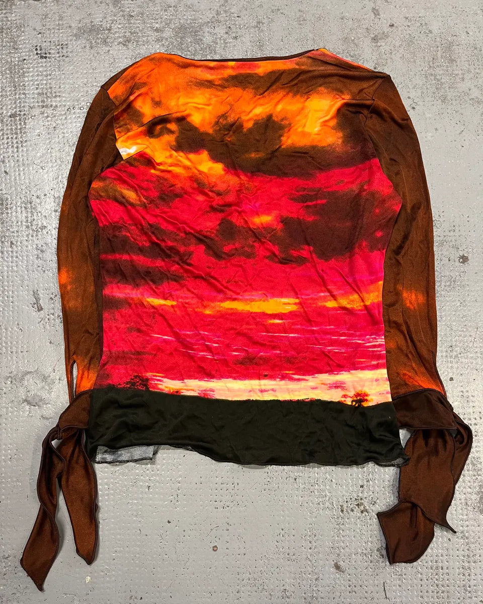 2000s Roberto Cavalli Orange Red Sunset Longsleeve FMUACQn 6