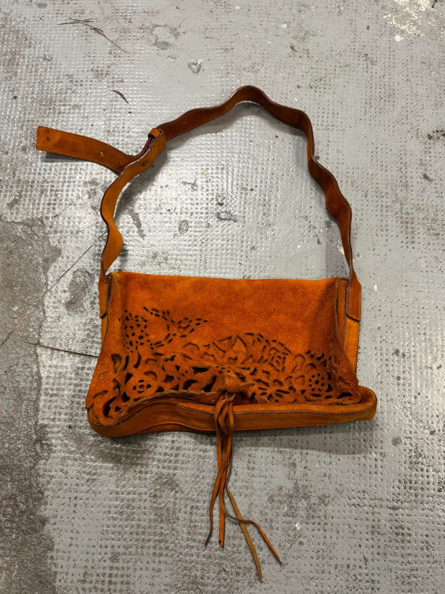 2000s Roberto Cavalli Orange Suede Leather Handle Bag cOwlTjp 0