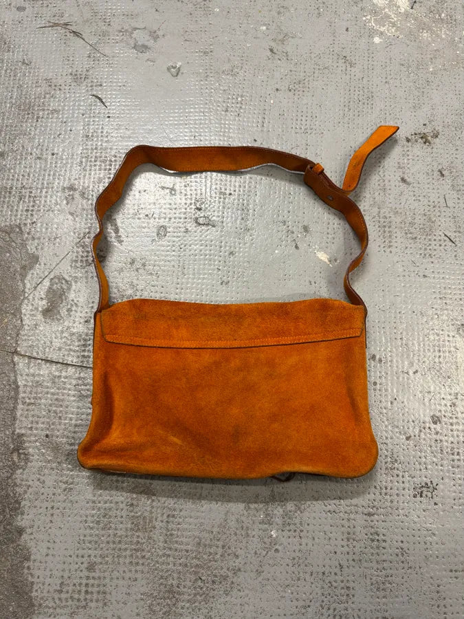 2000s Roberto Cavalli Orange Suede Leather Handle Bag cOwlTjp 7