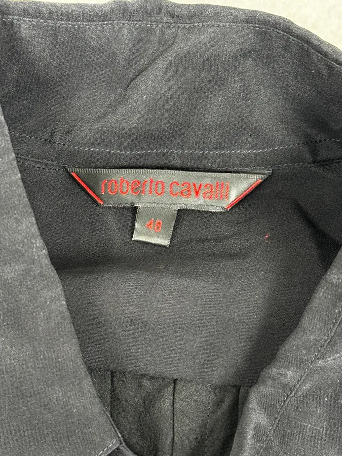 AW2008 Roberto Cavalli Ornament Black Light Classy Shirt HhHSvCd 9