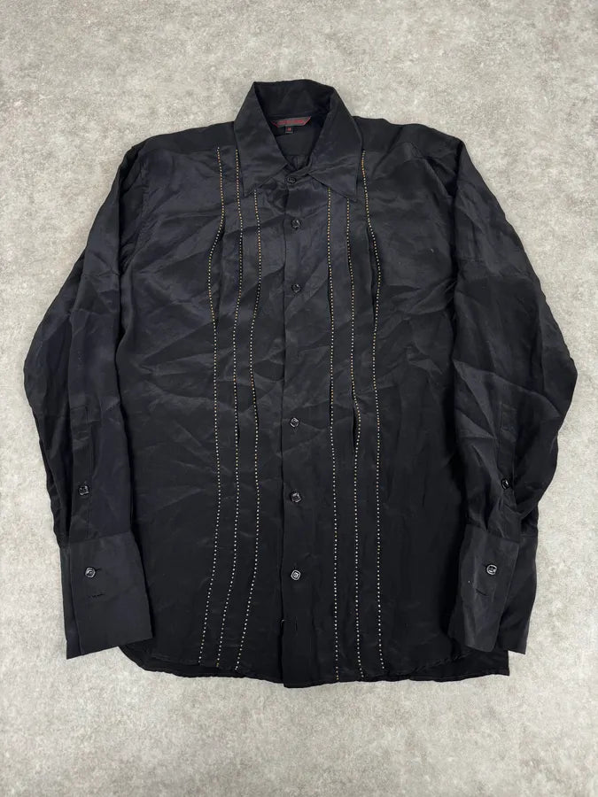 AW2008 Roberto Cavalli Ornament Black Light Classy Shirt HhHSvCd 0