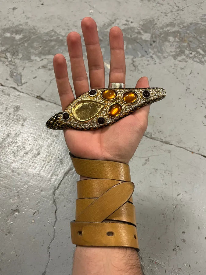 2000s Roberto Cavalli Ornament Buckle Leather Belt dUDNytf 0