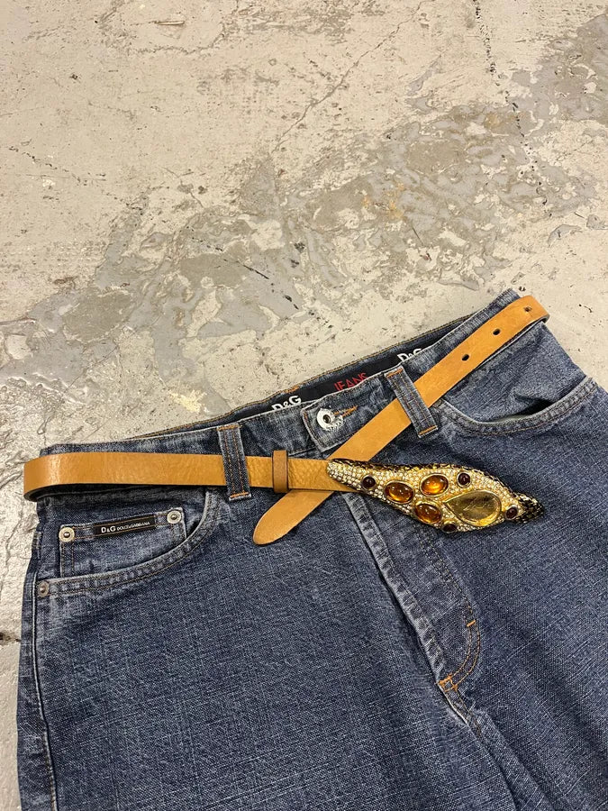 2000s Roberto Cavalli Ornament Buckle Leather Belt dUDNytf 1