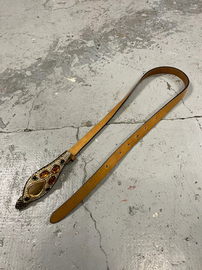 2000s Roberto Cavalli Ornament Buckle Leather Belt dUDNytf 3