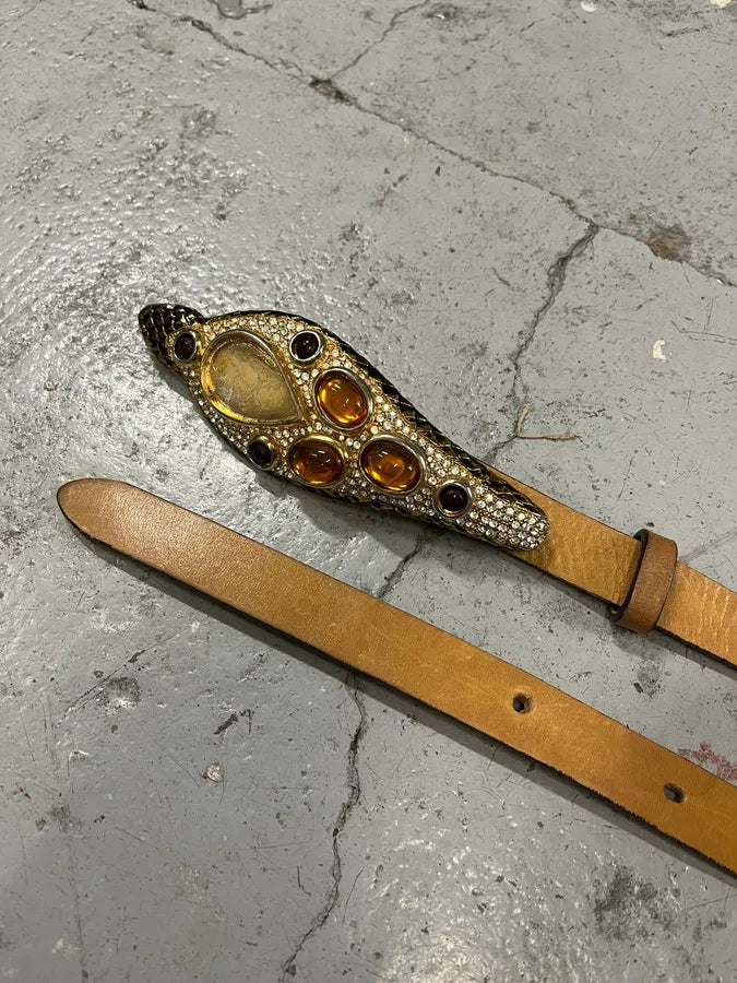 2000s Roberto Cavalli Ornament Buckle Leather Belt dUDNytf 4