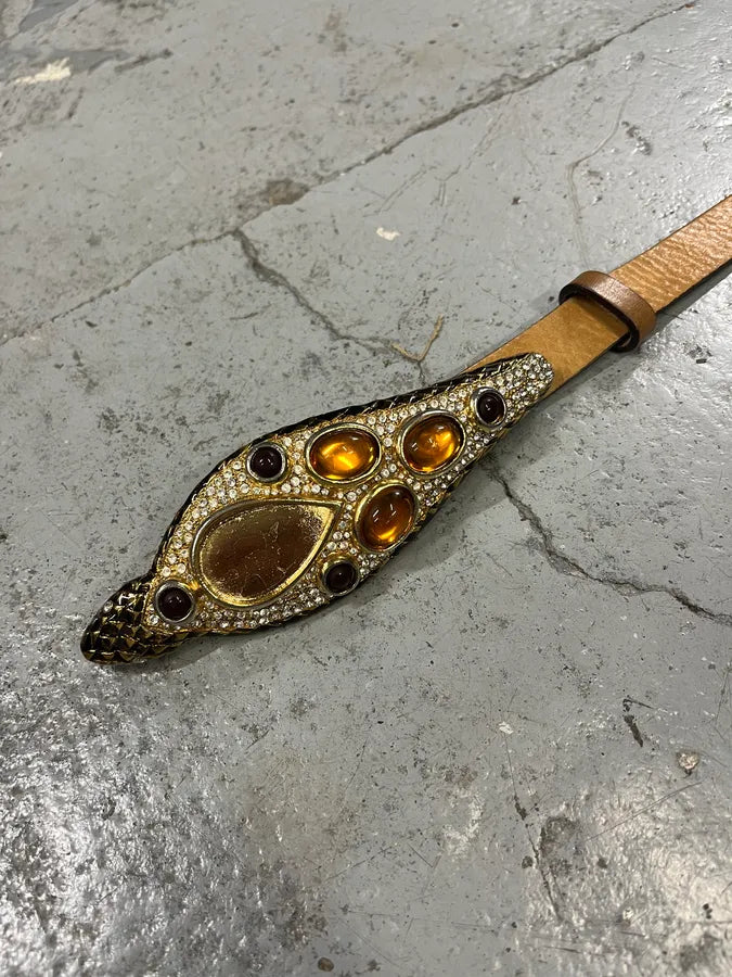 2000s Roberto Cavalli Ornament Buckle Leather Belt dUDNytf 5