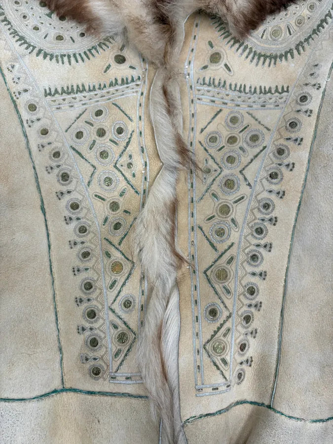 2000s Roberto Cavalli Ornament Fur Sherling Beige Jacket rYUCPvV 8