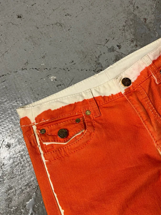 2000s Roberto Cavalli Overprinted Orange Flared Pants GqemjFL 8