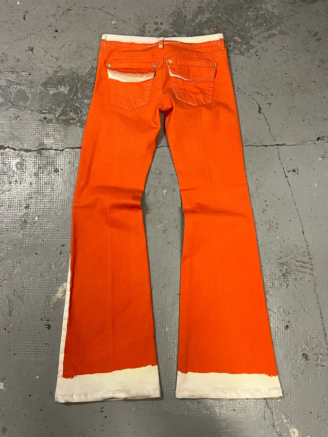 2000s Roberto Cavalli Overprinted Orange Flared Pants GqemjFL 5