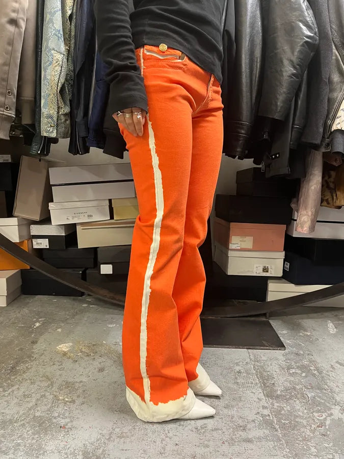 2000s Roberto Cavalli Overprinted Orange Flared Pants GqemjFL 2