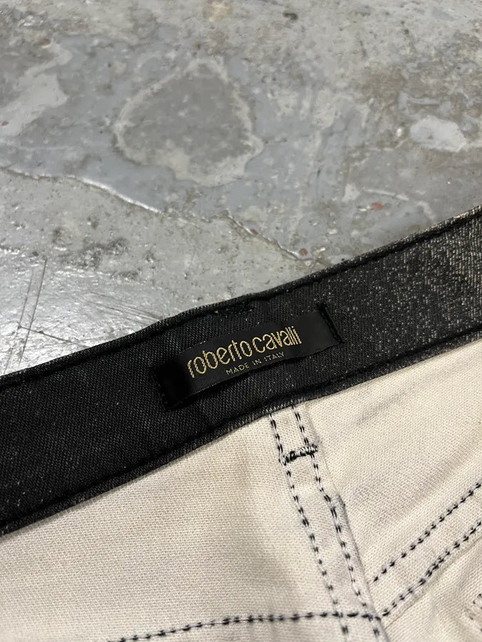 2000s Roberto Cavalli Paint Spray Black & White Pants soxePRT 10