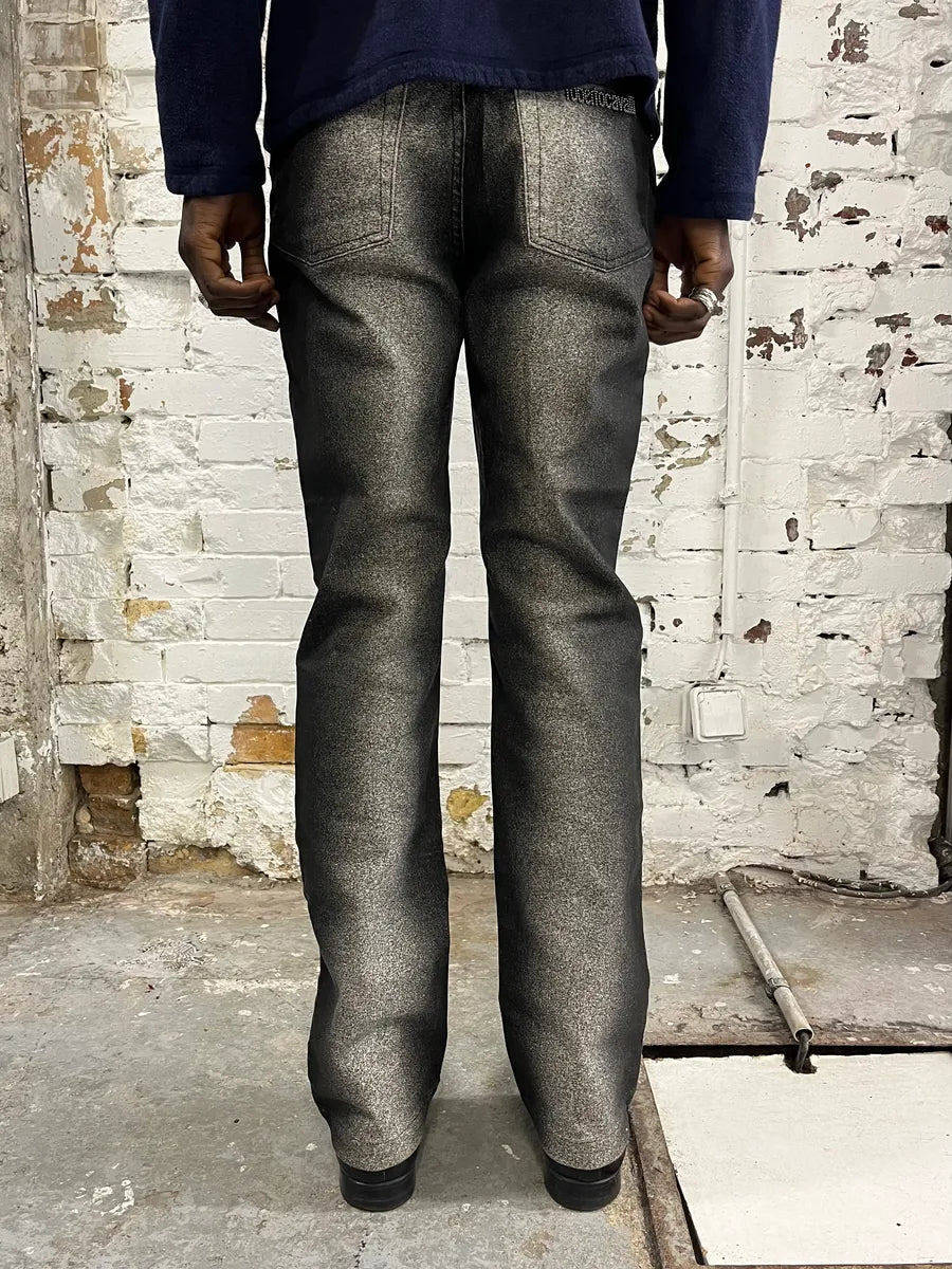 2000s Roberto Cavalli Paint Spray Black & White Pants soxePRT 2