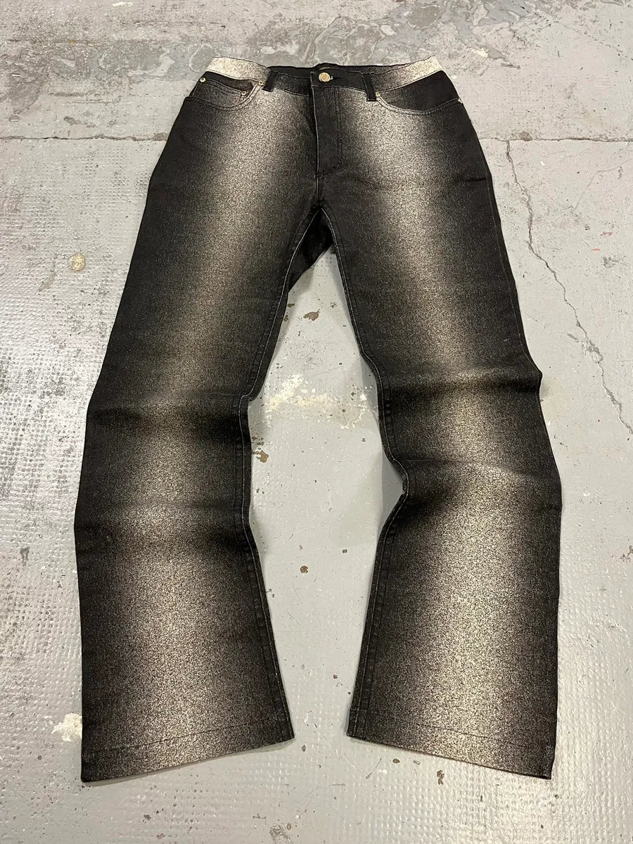 2000s Roberto Cavalli Paint Spray Black & White Pants soxePRT 3