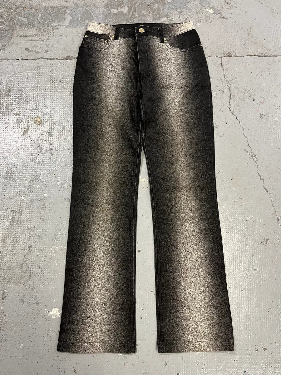 2000s Roberto Cavalli Paint Spray Black & White Pants soxePRT 4
