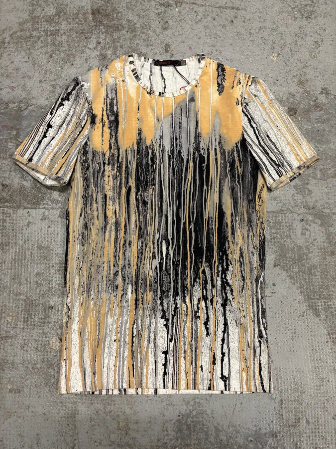 FW2001 Roberto Cavalli Artistic Blurred Painted Effect Tee-Shirt BFCwgev 0