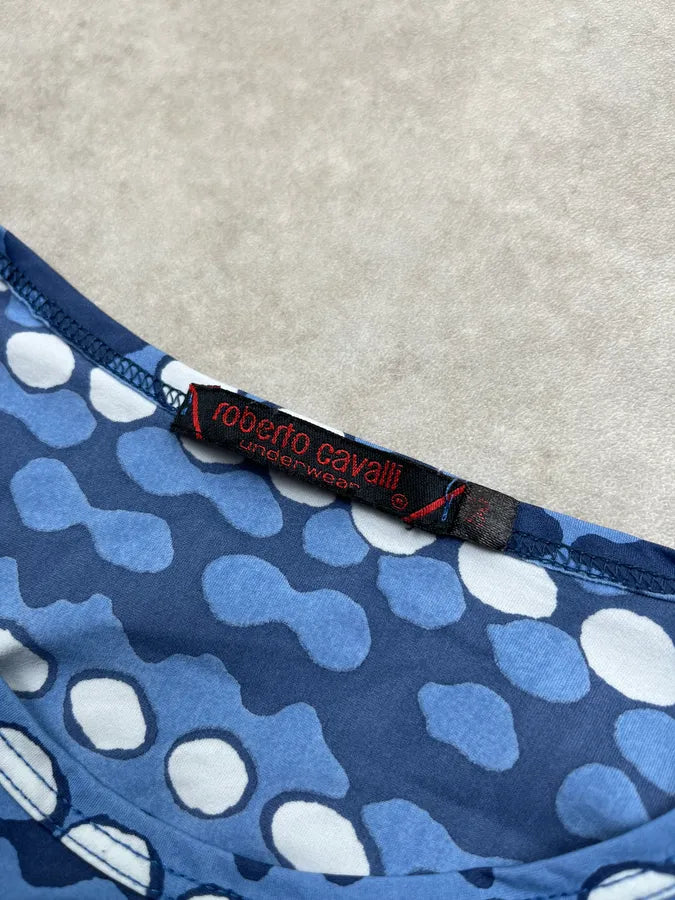 2000s Roberto Cavalli Paisley Bandana Mozaic Blue Longsleeve rbeKAqD 8