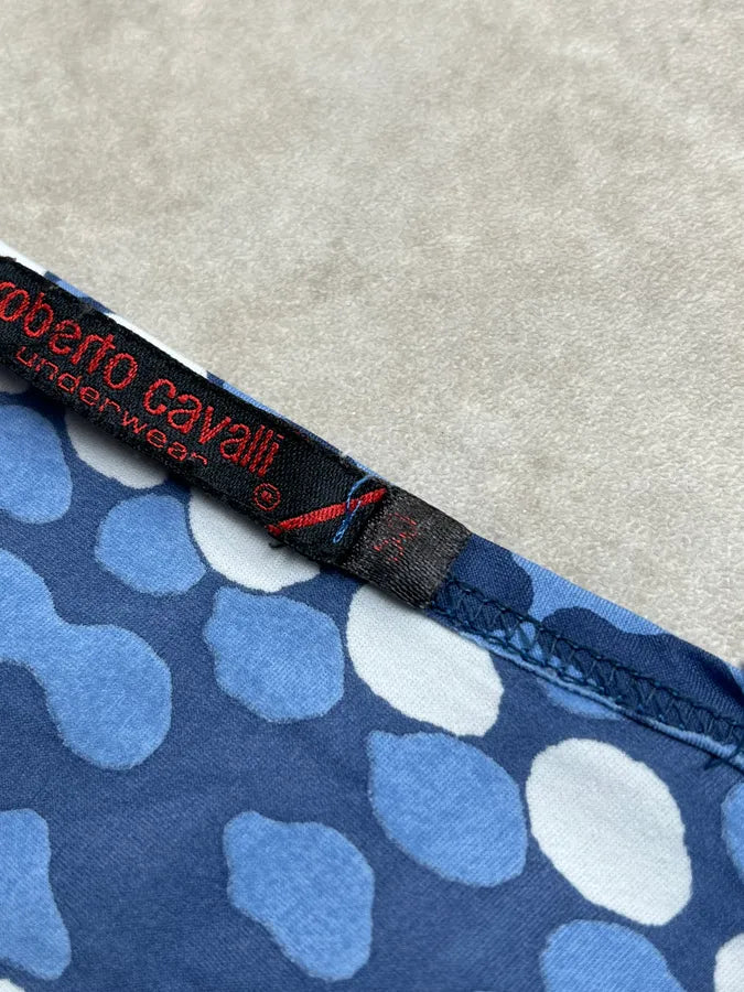 2000s Roberto Cavalli Paisley Bandana Mozaic Blue Longsleeve rbeKAqD 9