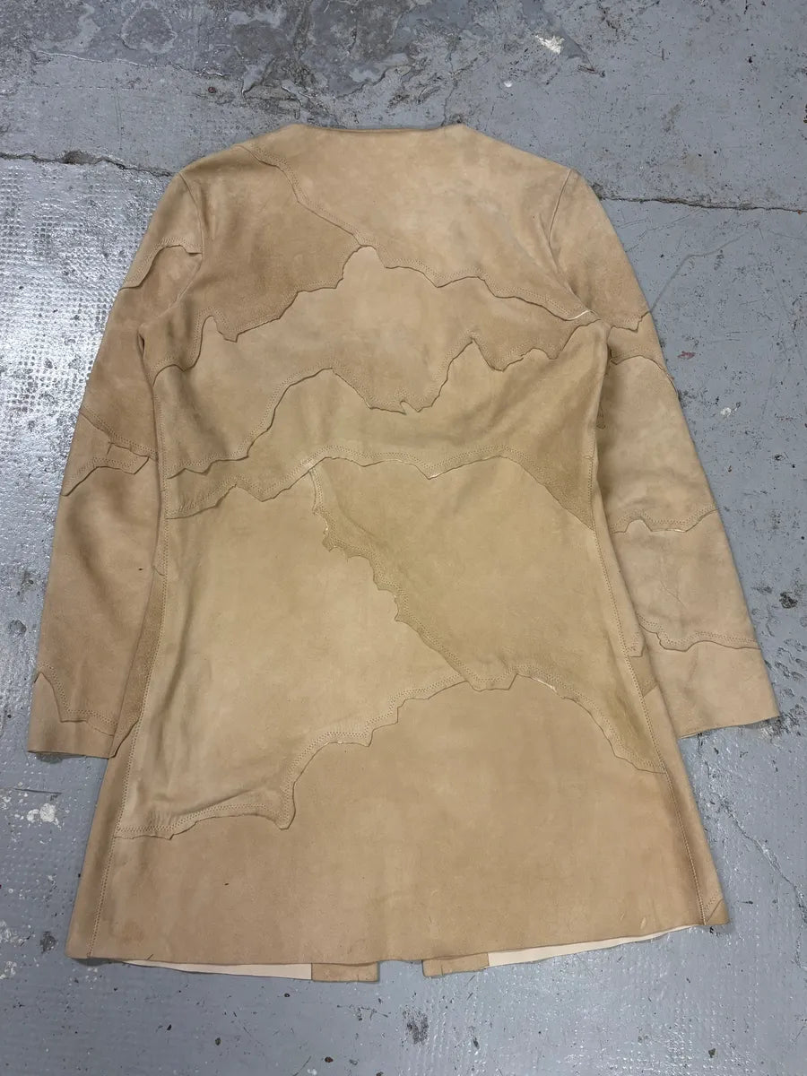 1990s Roberto Cavalli Patchwork Leaves Beige Leather Jacket iDSBusV 3