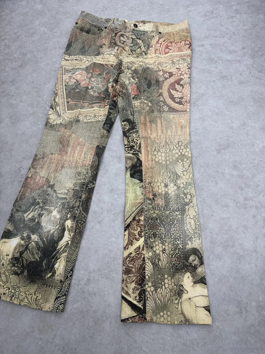 2000s Roberto Cavalli Patchwork Ornament Royal Pants wKBOUrj 10