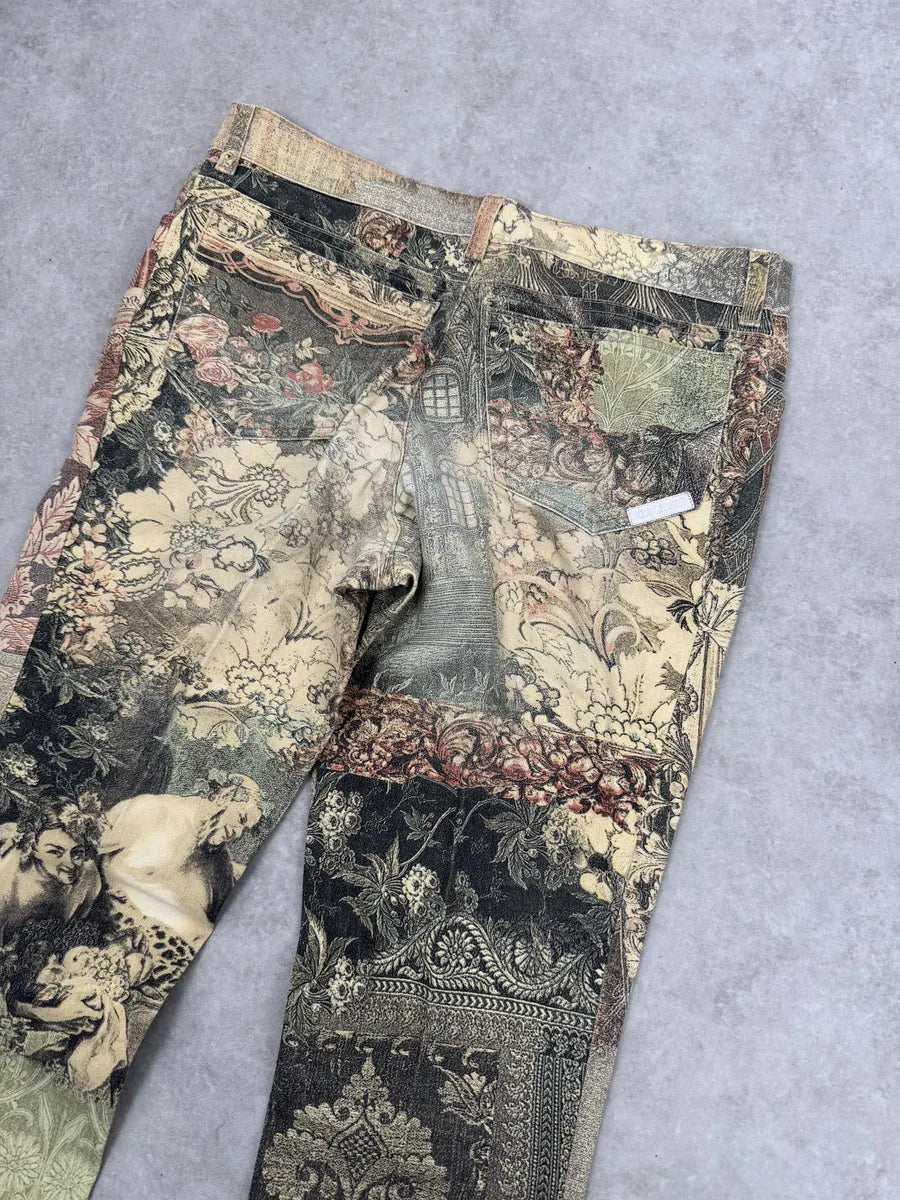 2000s Roberto Cavalli Patchwork Ornament Royal Pants wKBOUrj 6