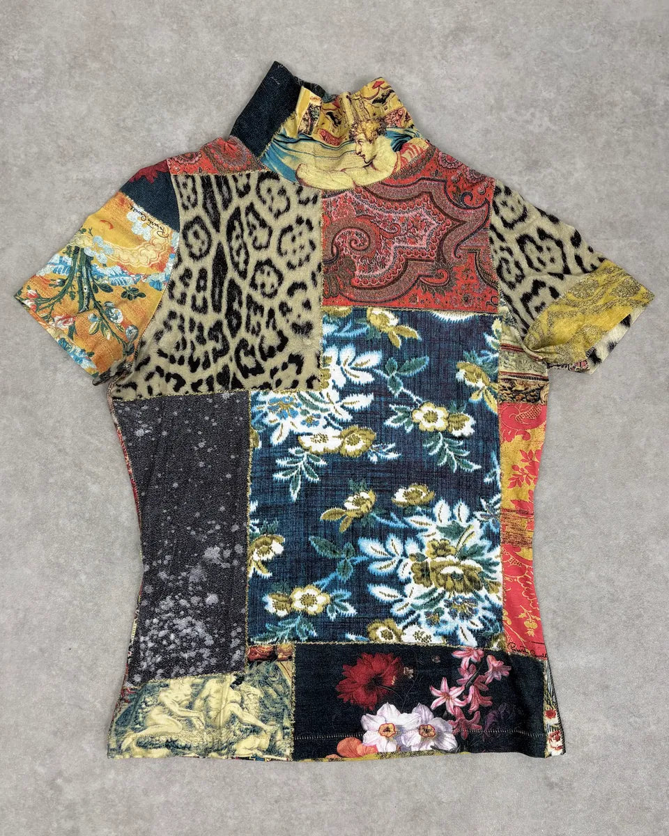 2000s Roberto Cavalli Patchwork Mozaic Summer T-Shirt SStBteI 2