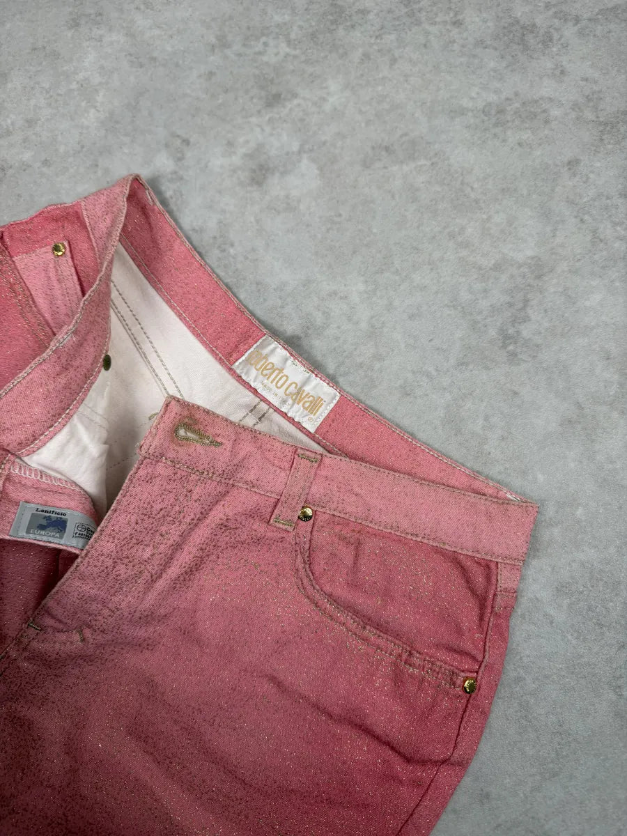 2000s Roberto Cavalli Pink Gradient Golden Pants nYCdPcW 10