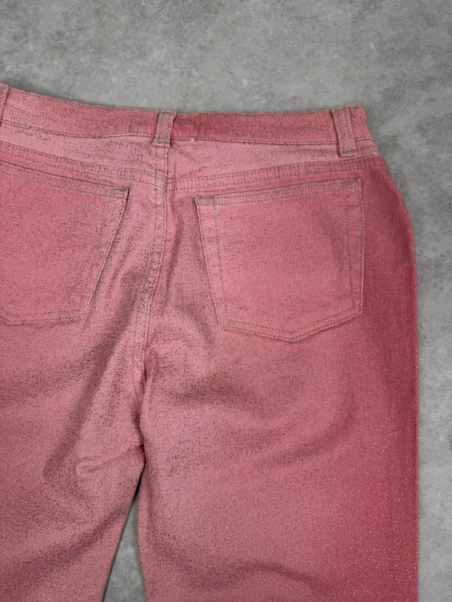 2000s Roberto Cavalli Pink Gradient Golden Pants nYCdPcW 5