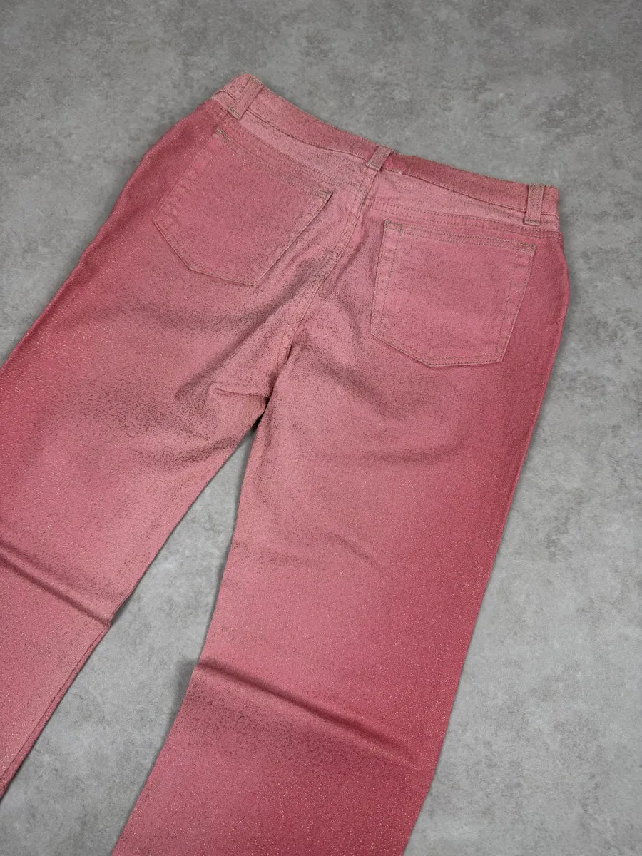2000s Roberto Cavalli Pink Gradient Golden Pants nYCdPcW 6